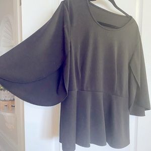 Cape Sleeve Peplum Top